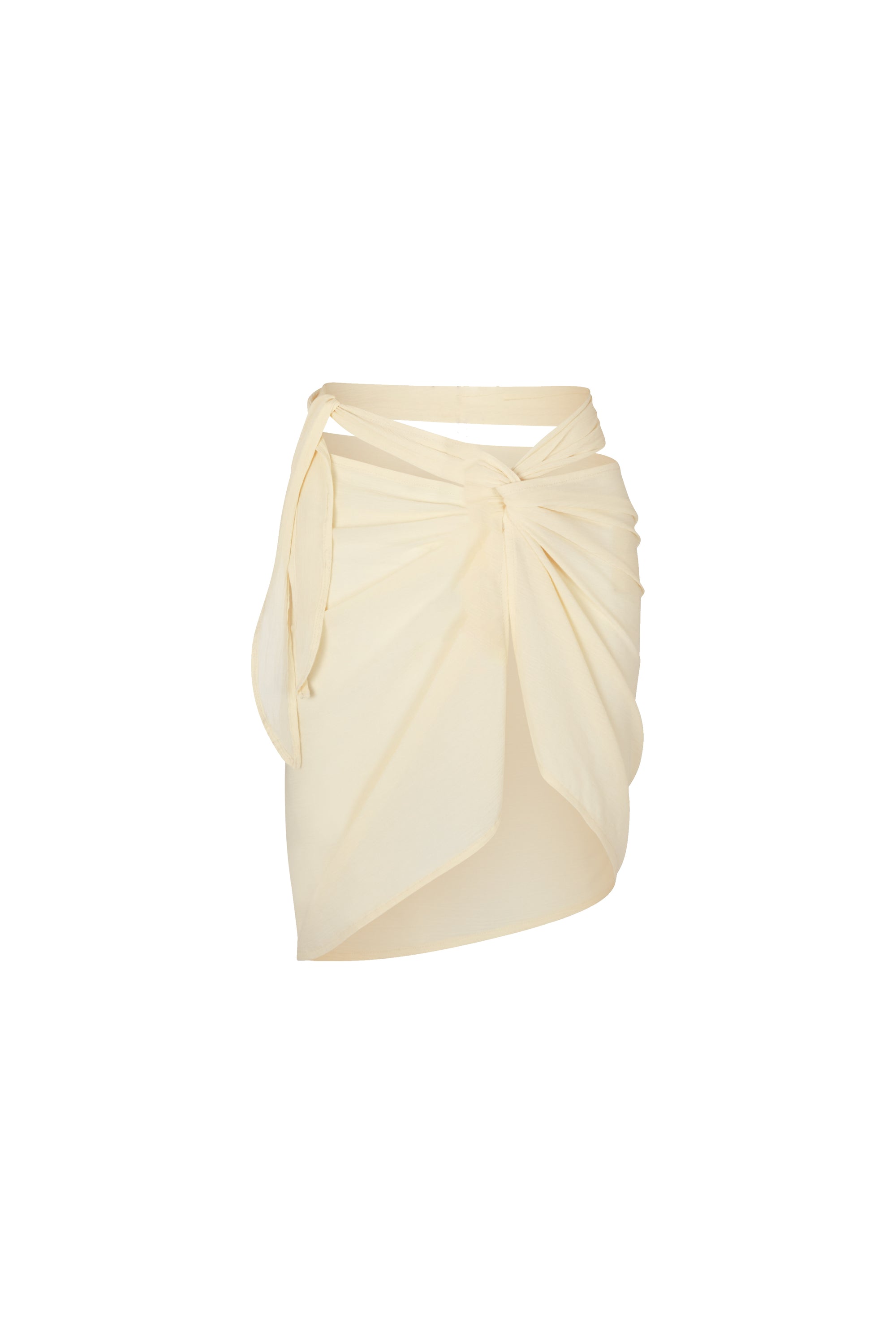 flook the label vivi mini wrap skirt vanilla eco woven bamboo product image front 