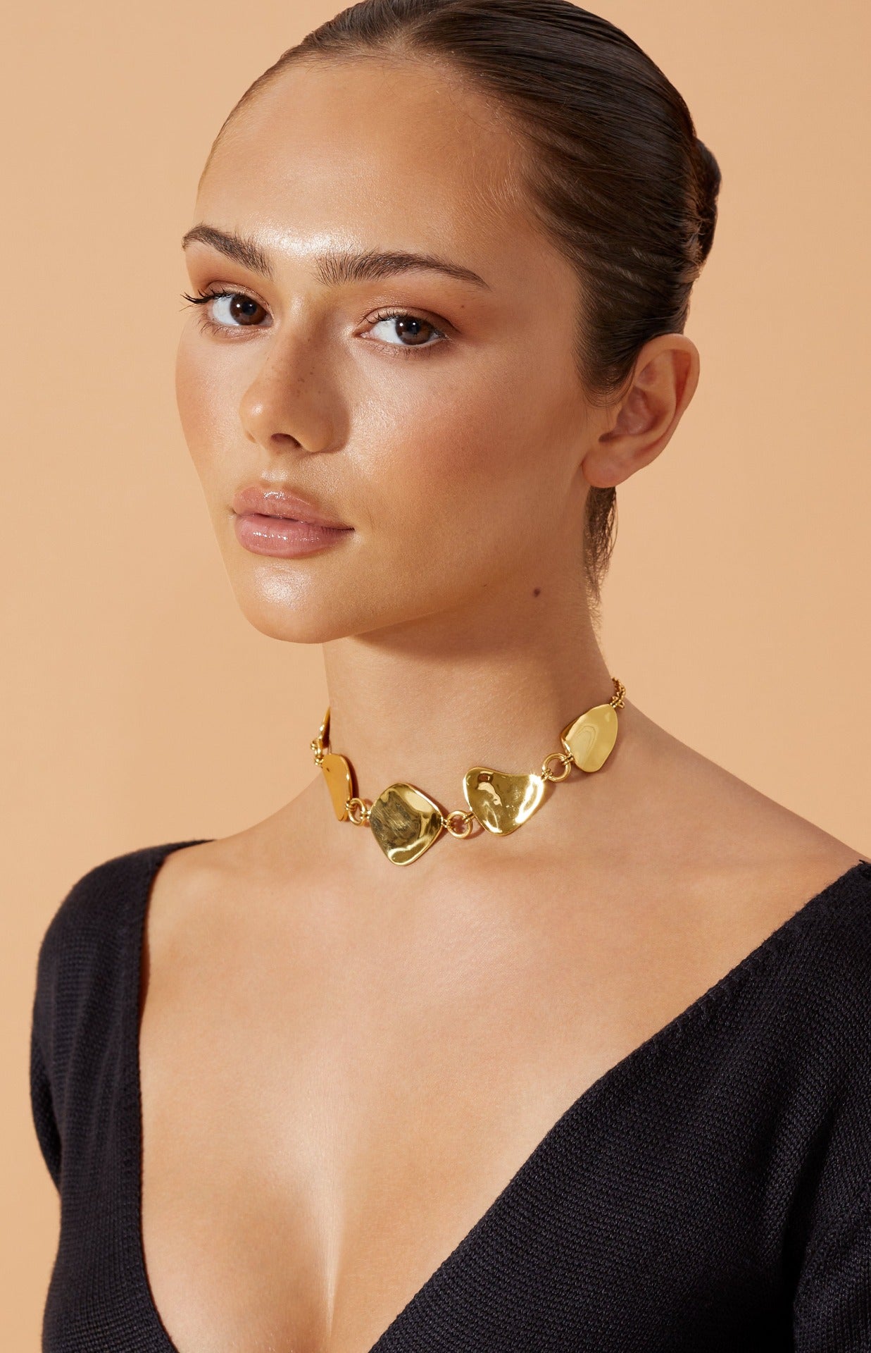 Flook The Label X Iza Jewelry Miro Gold plated sculptural necklace
