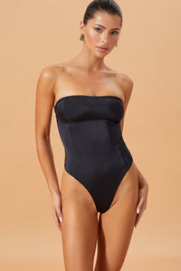 flook the label ella swimsuit swimwear black model studio front