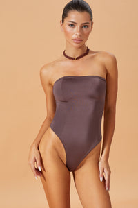 flook the label ella swimsuit swimwear espresso model studio front
