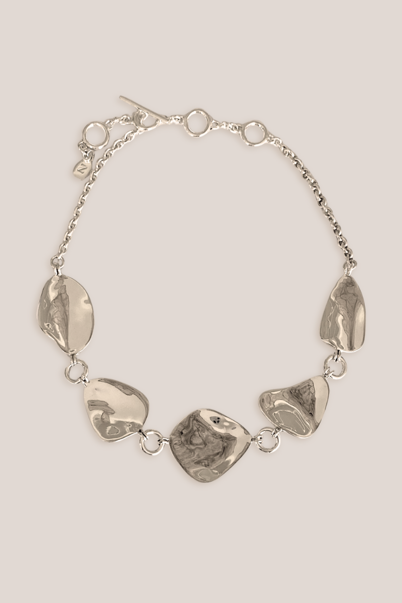 Flook The Label X Iza Jewelry Miro  silver plated sculptural necklace