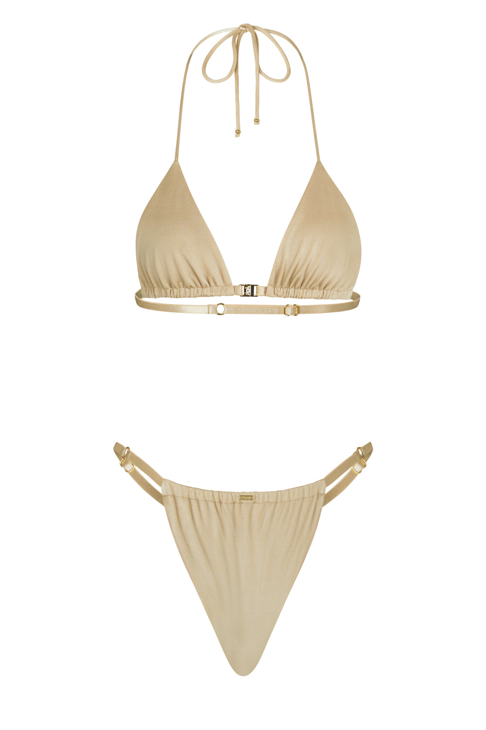 flook the label amari bralette top lillia brief swimwear gold product image back