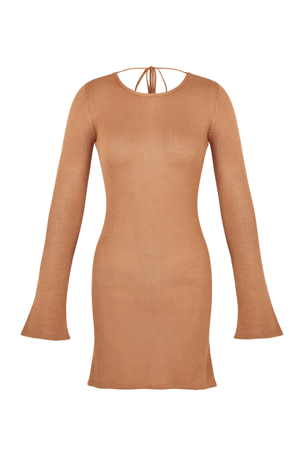 flook the label elysia mini dress tangerine knit product image front 