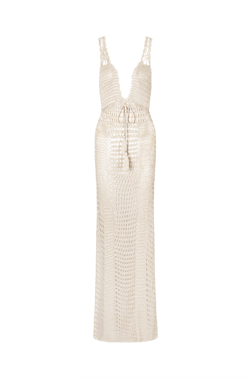 flook the label kailani maxi dress vanilla crochet necklace product image front