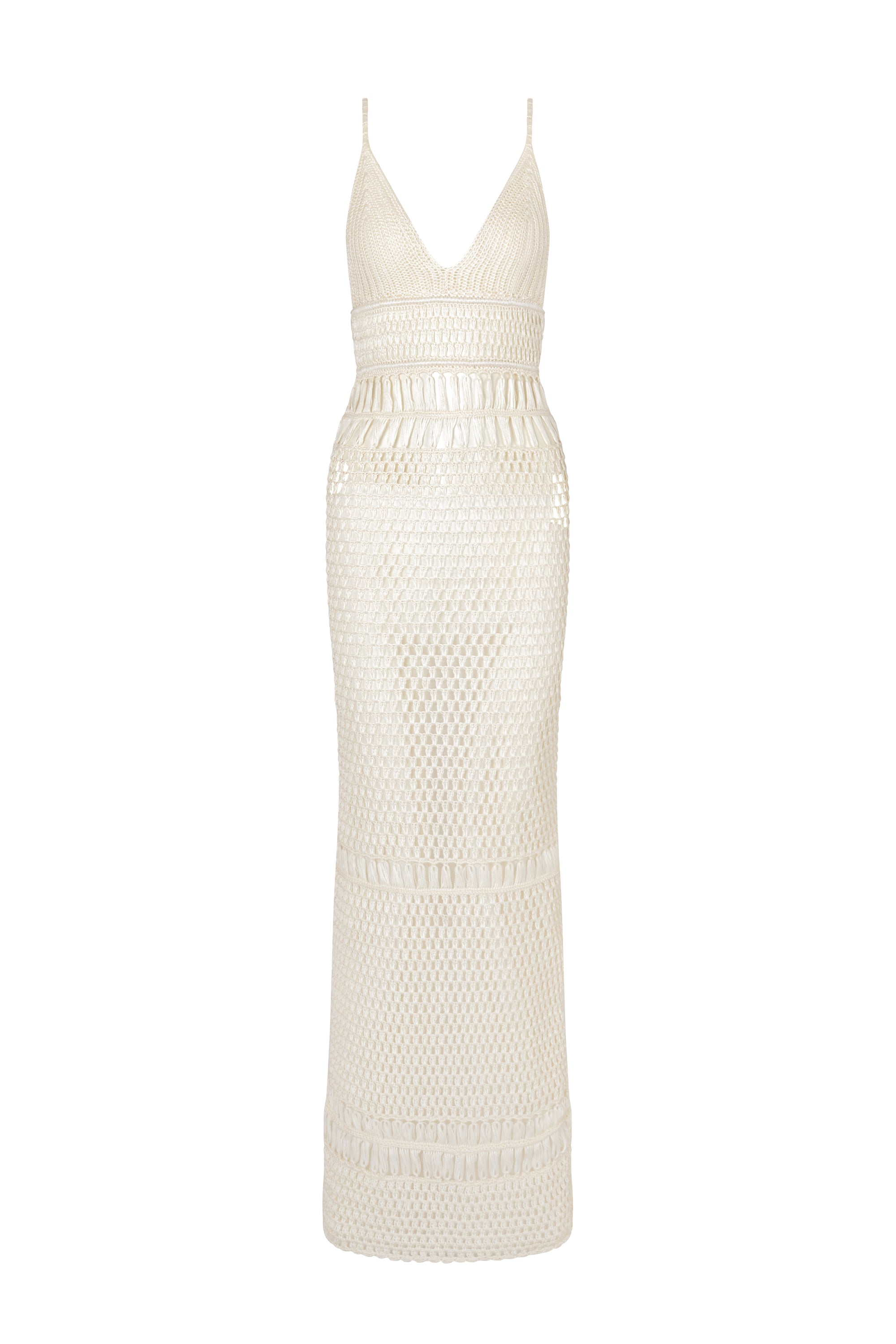 flook the label luana maxi dress white crochet product image front