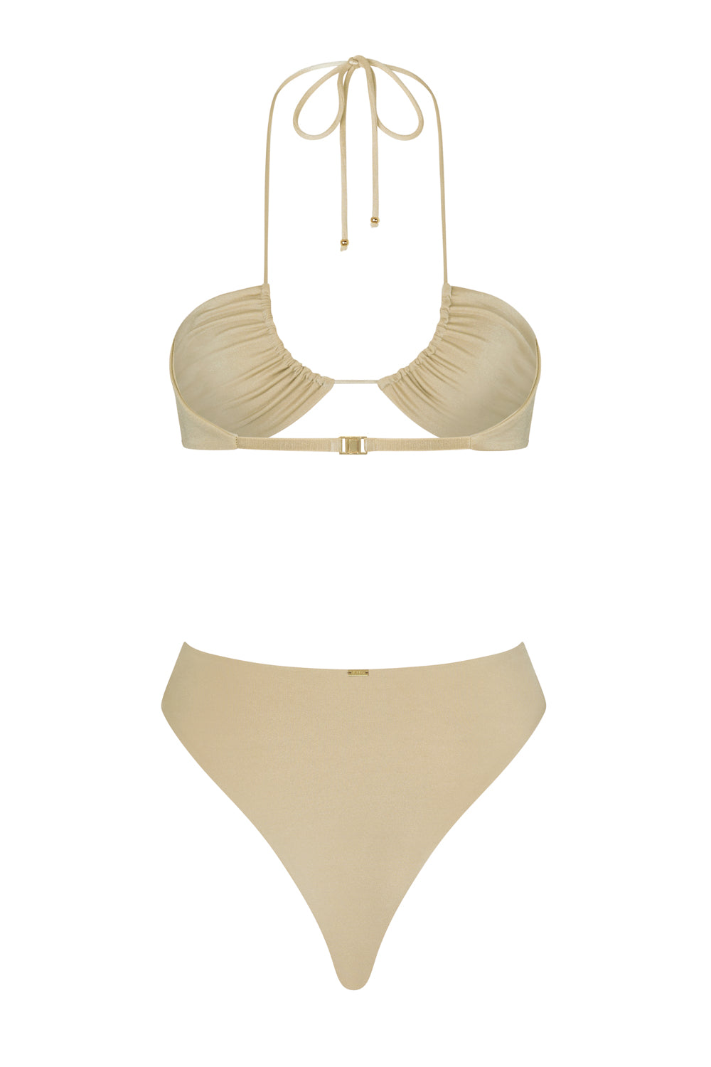flook the label malani top analia brief swimwear gold product image back