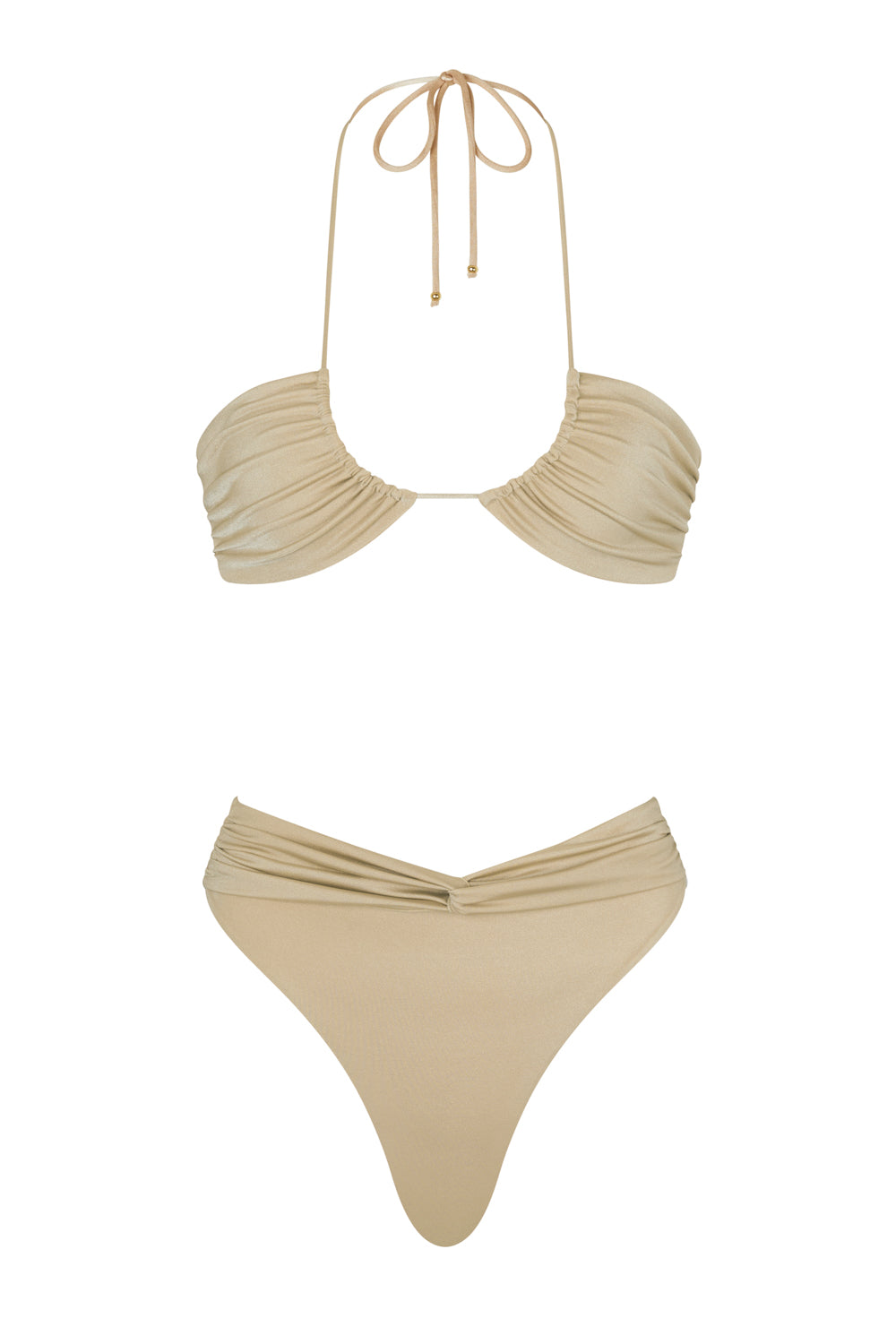 flook the label malani top analia brief swimwear gold product image front