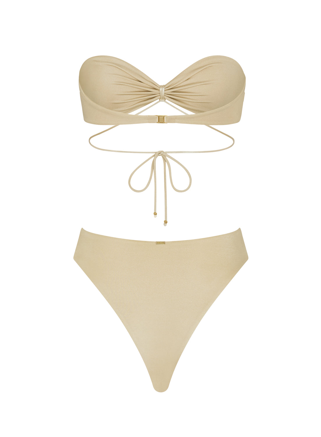 flook the label nia bandeau top emilia brief swimwear gold product image back