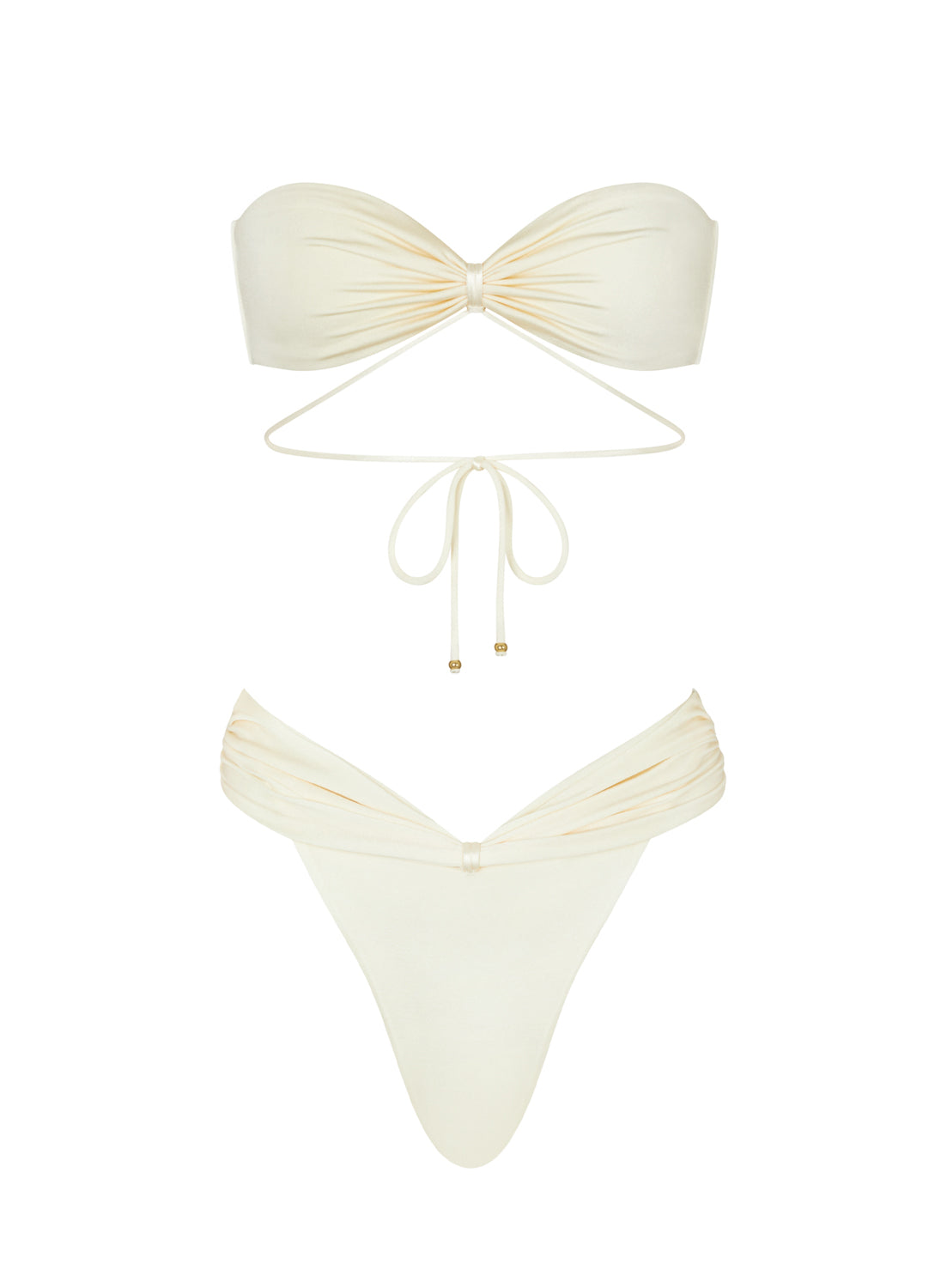 flook the label nia bandeau top emilia brief swimwear ivory product image front