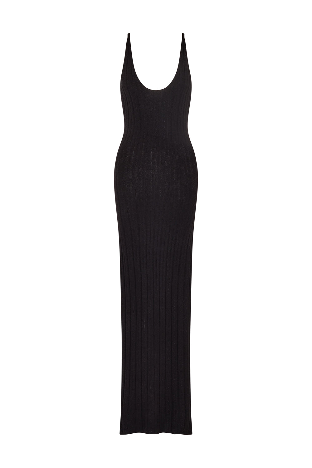 flook the label nova maxi dress black knit product detail front