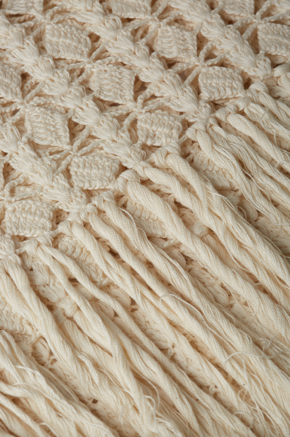 flook the label londyn dress crochet ivory beachwear fringe fabric detail