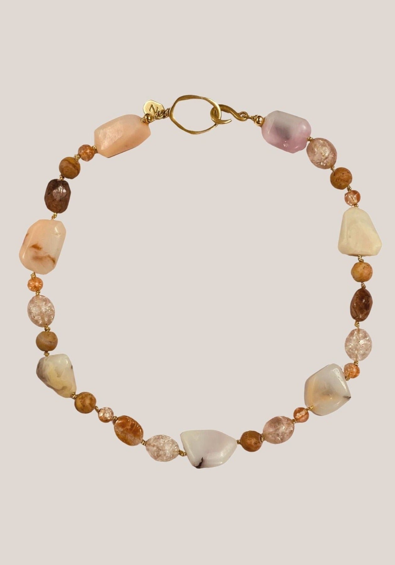 flook the label iza jewelry collab atlas beaded necklace gold beads resin product image
