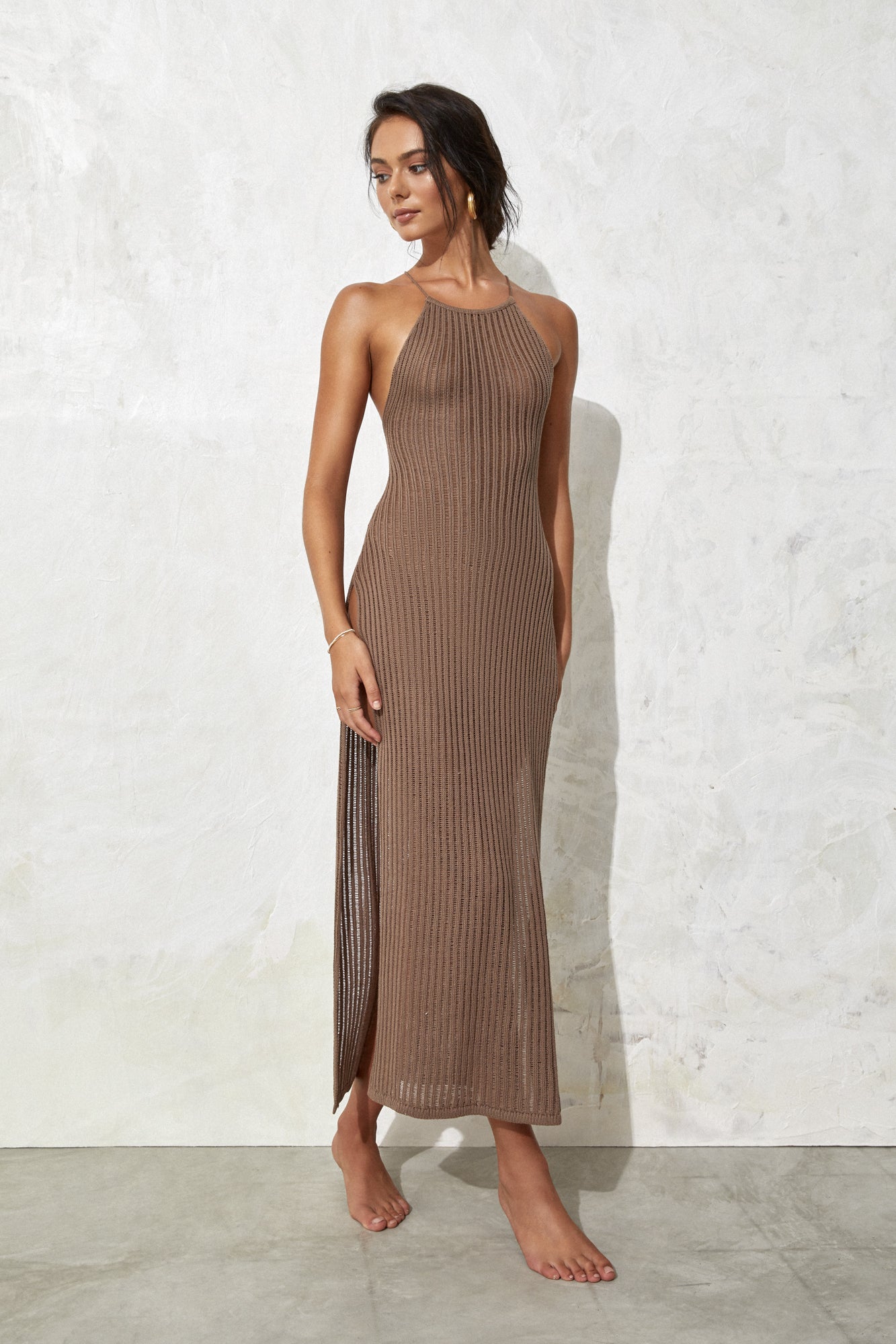 flook the label anahi dress maxi knit beachwear 