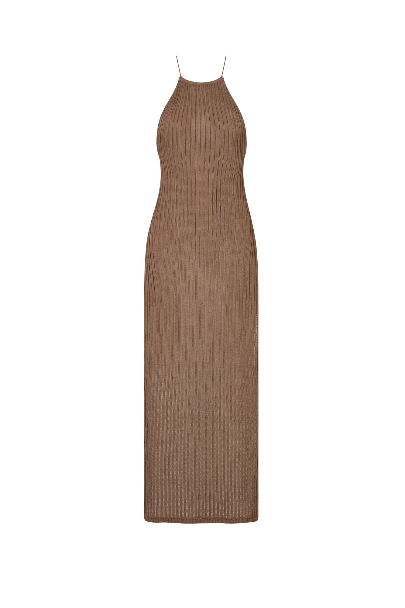 flook the label anahi maxi dress mocha detail front