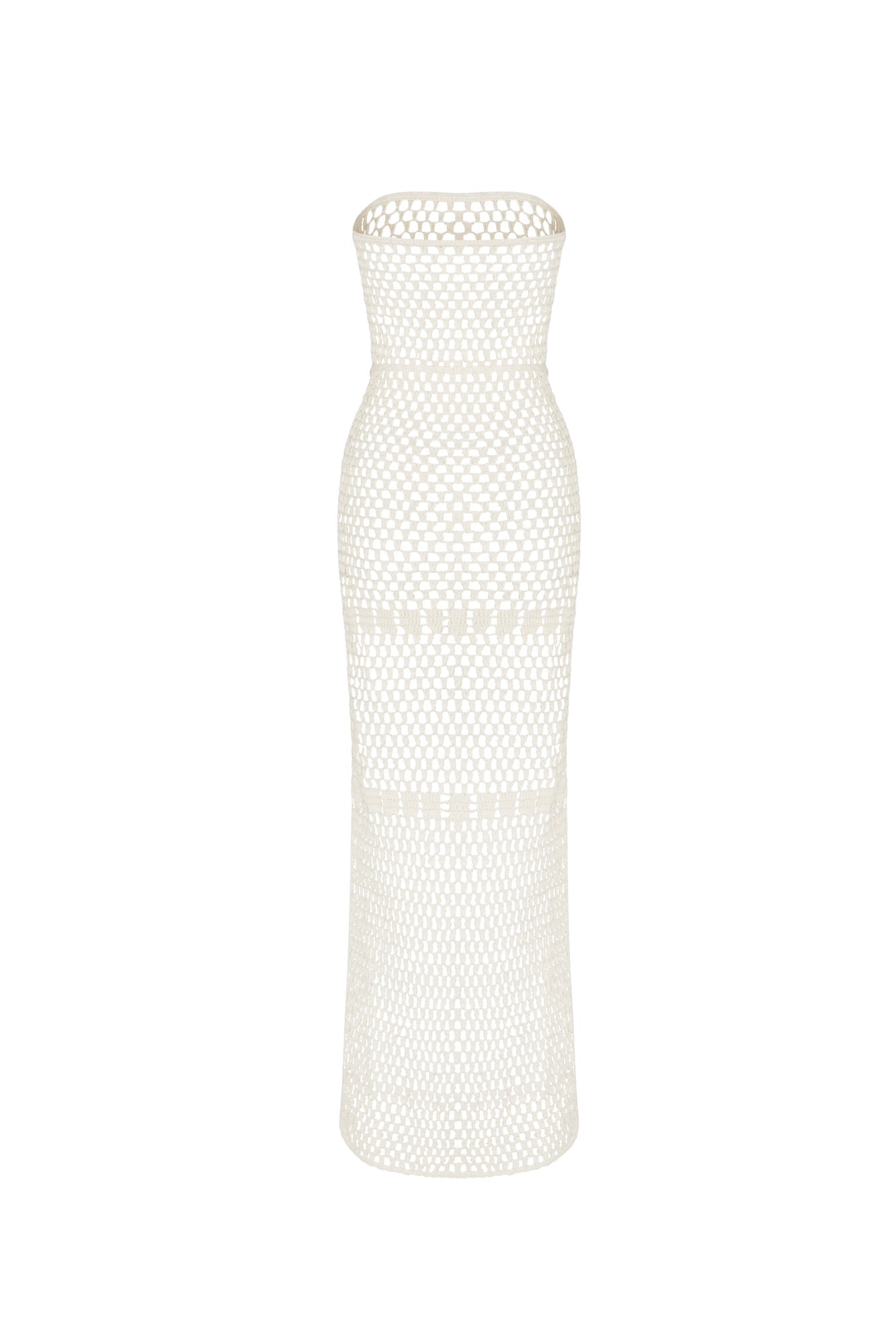 flook the label lillie bandeau dress ivory crochet beachwear detail back